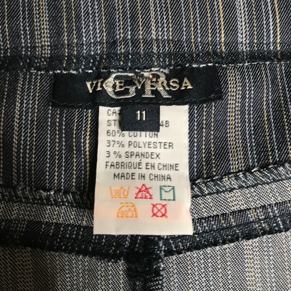 Patchwork Striped Denim Skirt with Embroidered Detail - Picture 10 of 11